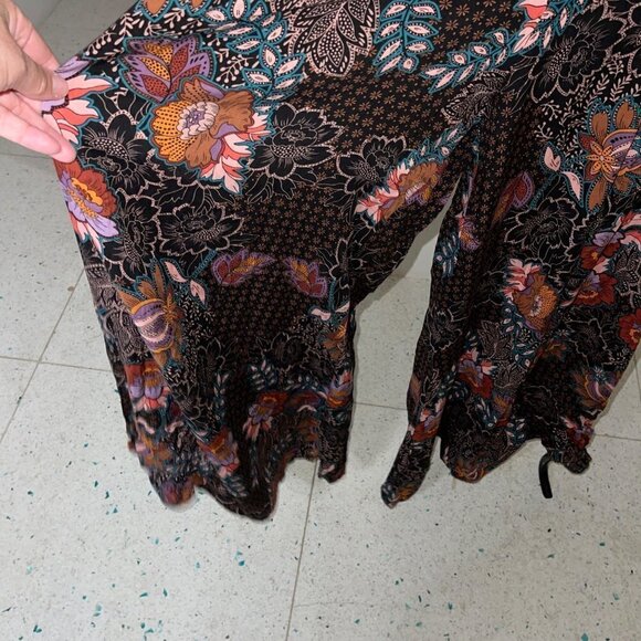 JAASE Maxi Wrap Dress Size Medium Purple Haze Multicolor Bohemian Floral Rayon - Picture 10 of 15